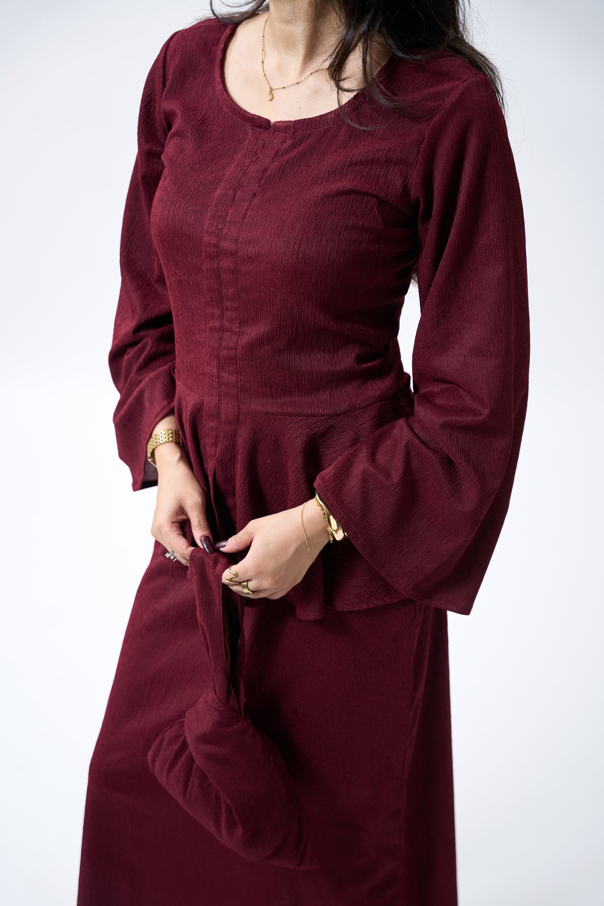 Ruby set with knot bag
