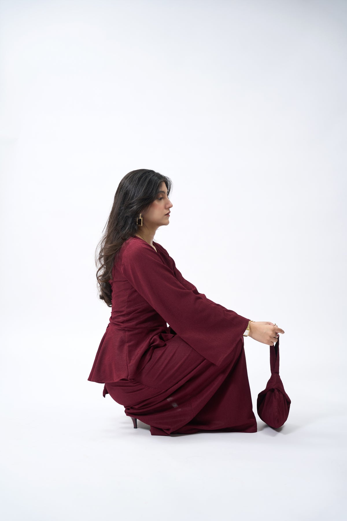 Ruby set with knot bag