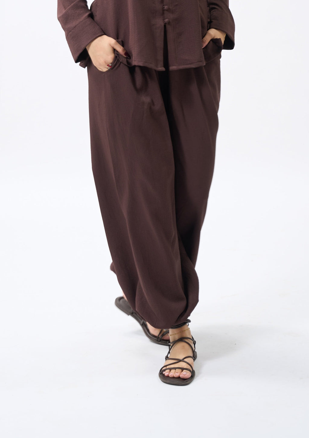 Brown balloon pants