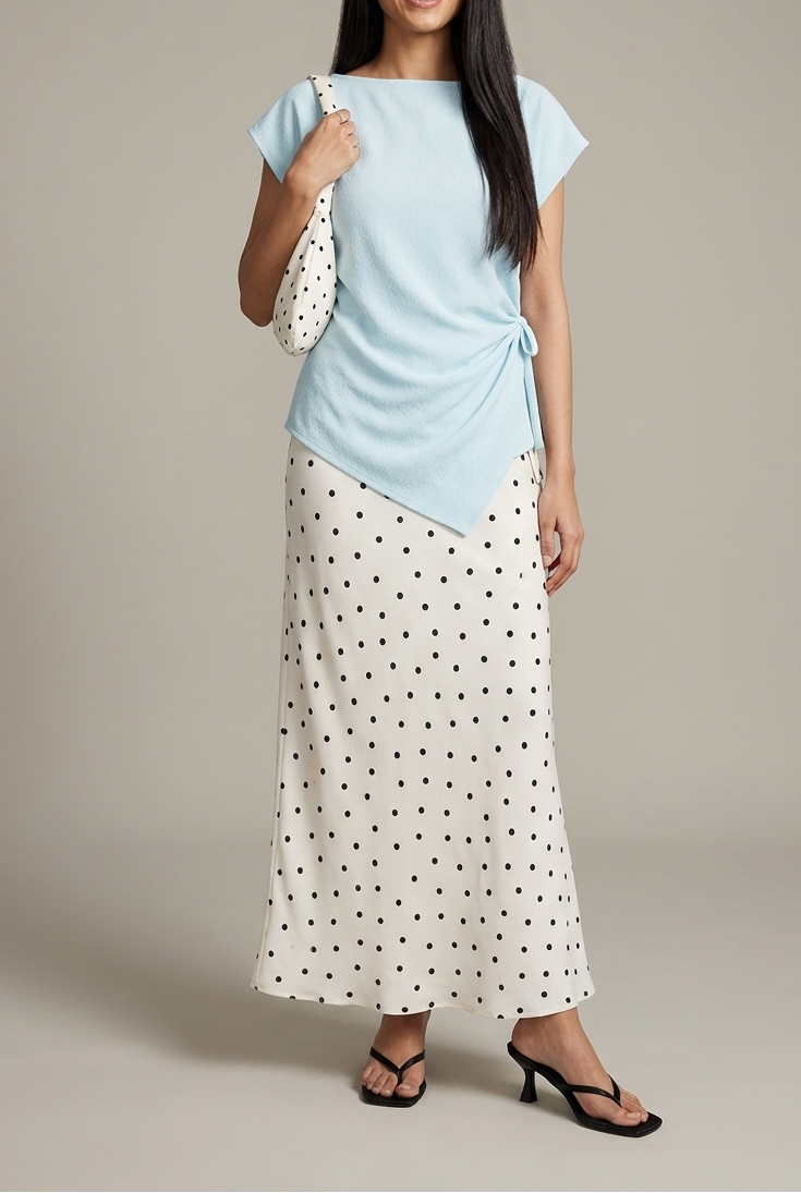 Capri top with Polka dot skirt & bag