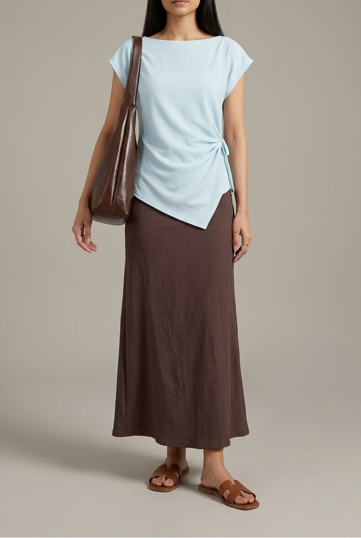 Capri top & Brown skirt