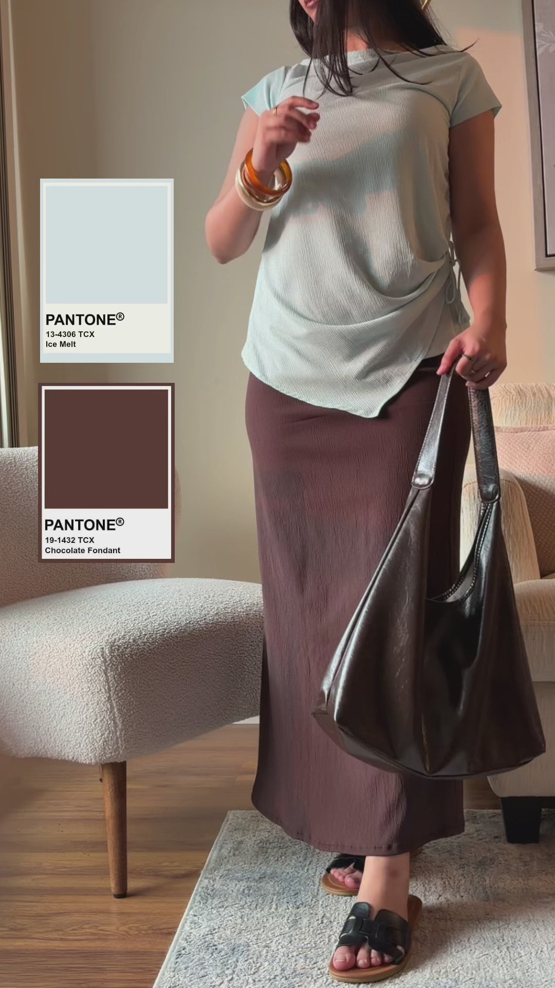 Capri top & Brown skirt